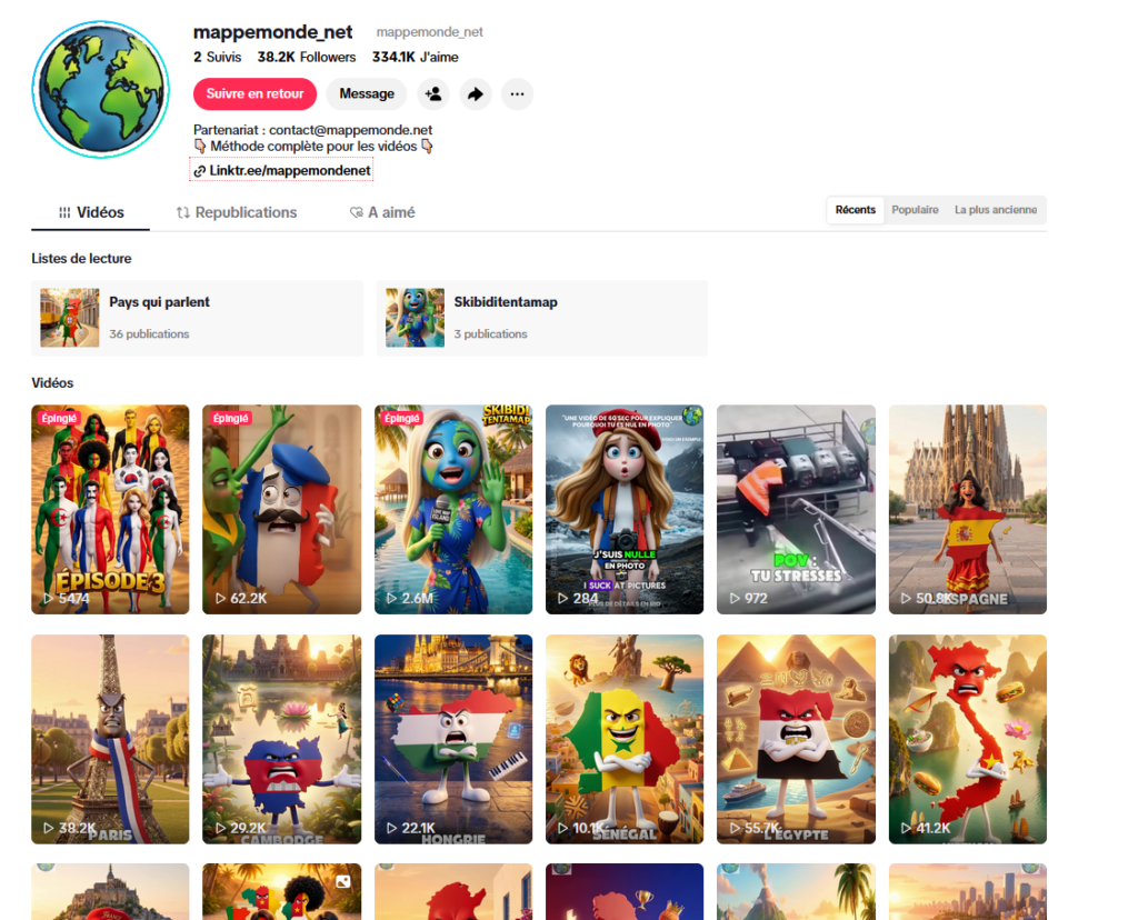 Le compte @mappemonde_net sur tiktok